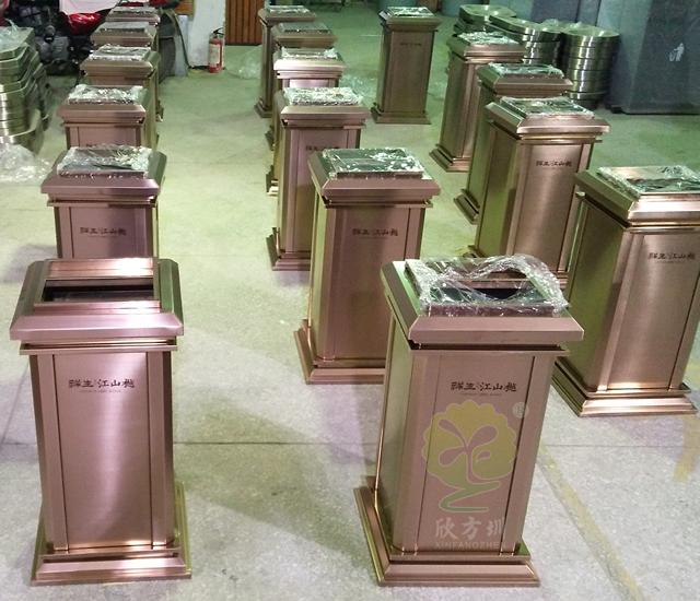 高檔方形室內(nèi)不銹鋼果皮箱