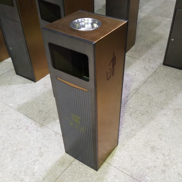 電鍍室內(nèi)方形不銹鋼果皮箱