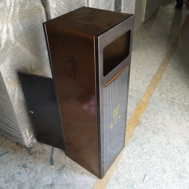 電鍍室內(nèi)方形不銹鋼果皮箱