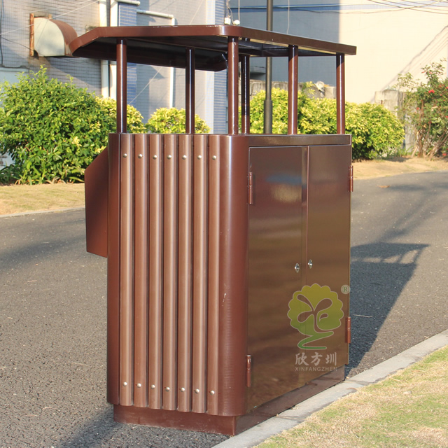 公園創(chuàng)意兩分類鋼木垃圾桶