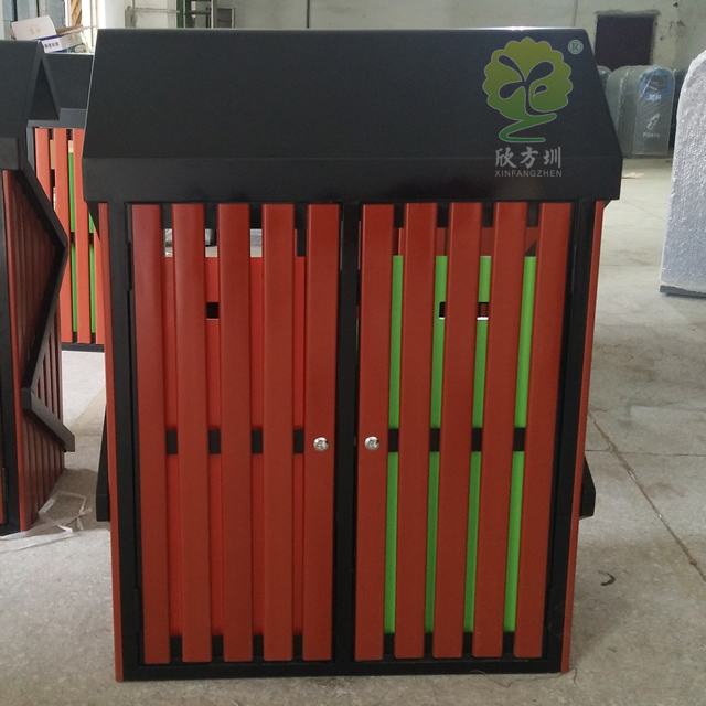 高檔屋形分類鋼木垃圾箱 高檔屋形分類鋼木垃圾箱
