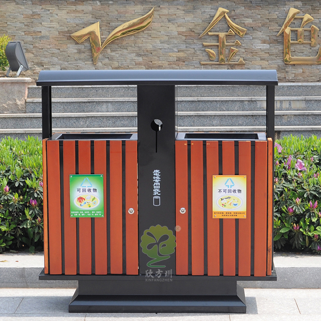 物業(yè)戶(hù)外分類(lèi)鋼木垃圾箱