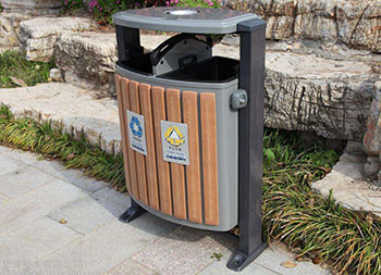 防盜小型分類鋼木垃圾桶主圖