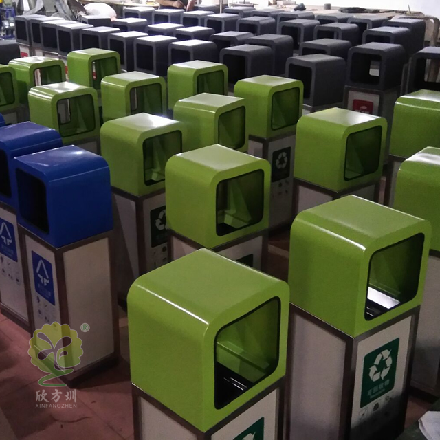 戶外噴塑分類鋼制垃圾桶