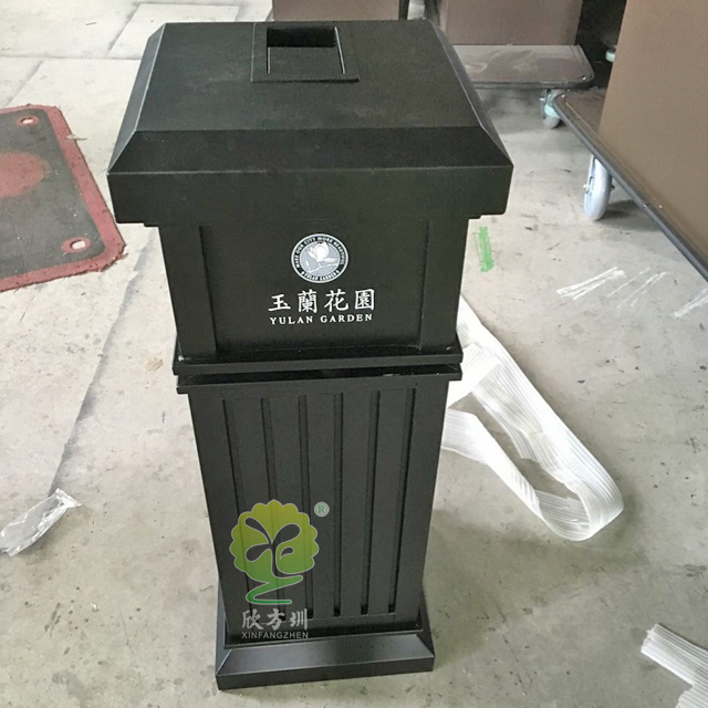 物業(yè)小區(qū)戶外方形鋼制果皮箱