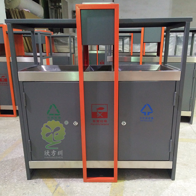 物業(yè)小區(qū)戶外分類鋼制垃圾箱