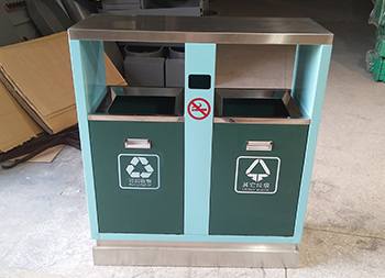 學(xué)校校園戶(hù)外兩分類(lèi)鋼制垃圾箱主圖