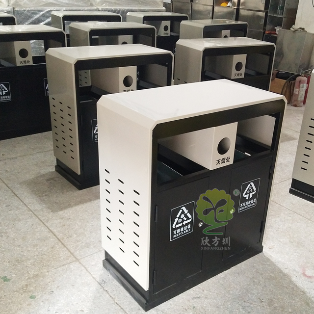 物業(yè)噴塑戶外鋼制分類垃圾箱