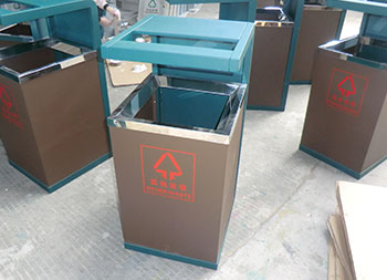 高檔酒店方形鋼制垃圾桶主圖