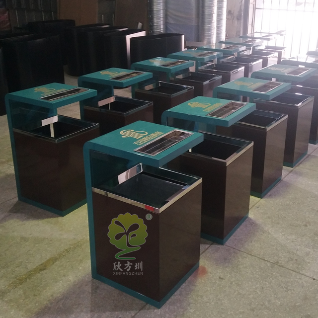 高檔酒店方形鋼制垃圾桶