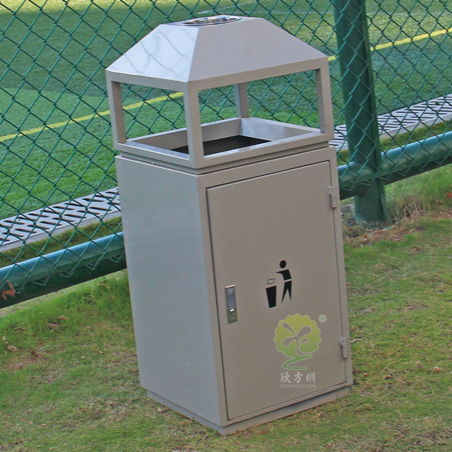 別墅小區(qū)戶外方形鋼制果皮箱