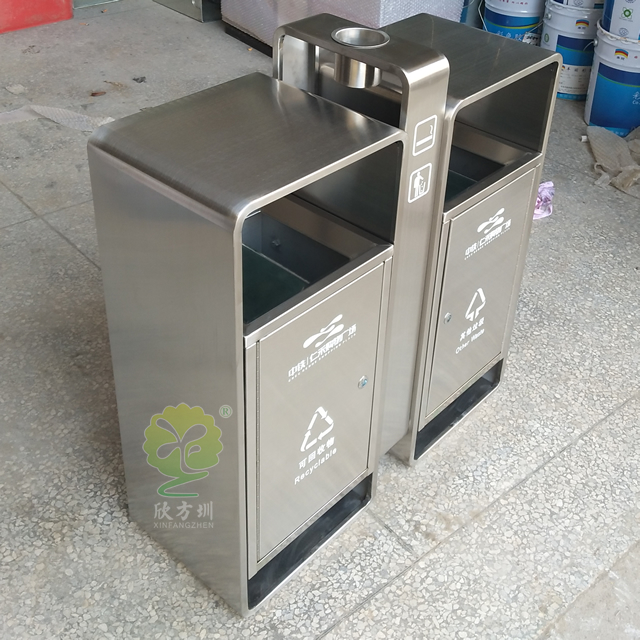 戶外街道環(huán)衛(wèi)分類鋼制垃圾桶