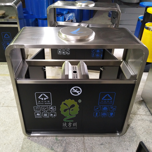 公園景區(qū)戶外分類鋼制垃圾箱