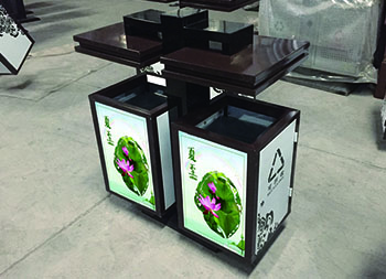 戶外市政景區(qū)鋼制廣告分類垃圾箱主圖